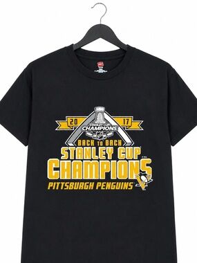 Pittsburgh Penguins 2017 Stanley Cup Champions T Shirt Mens Large NHL
